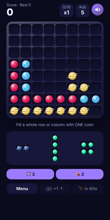 Tickstone Space theme, Color mode